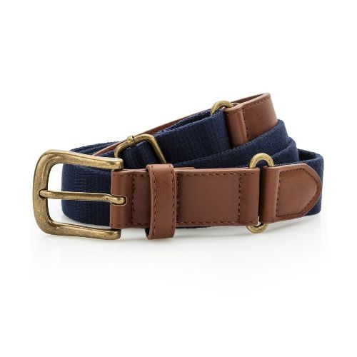 Asquith & Fox Faux Leather And Canvas Belt Navy